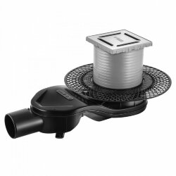 Трап водосток 100х100, s-сифон d50 h60 боковой Platz norma Berges арт. 090158