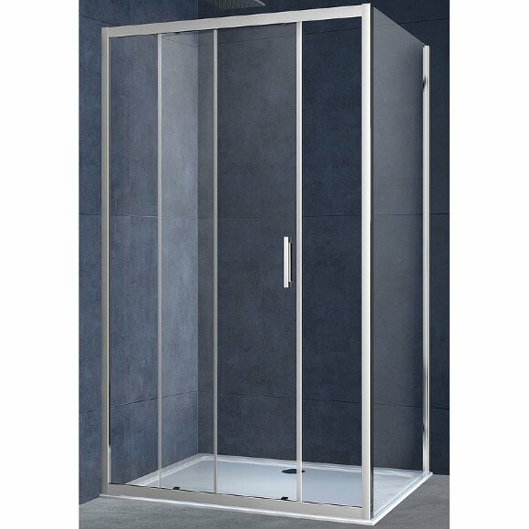Душевой уголок Vincea (Италия), 140x80 профиль Хром стекло прозрачное Alpha - VSR-3AL8014CL