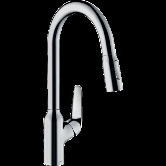 Hansgrohe смеситель для кухни, с вытяжным душем, Focus M42, глянцевый хром арт. 71820000