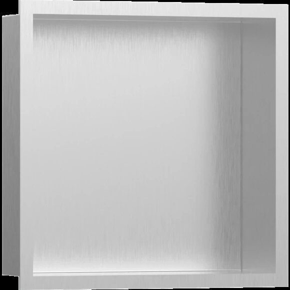 Hansgrohe настенный короб с цветом корпуса и дизайнерской рамой, 30х30х10 см, XtraStoris Individual, матовая нержавеющая сталь арт. 56097800