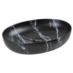 Раковина накладная OVAL 55,5X38,5., без отверстия под смеситель, черный ELITE AeT, арт. L616T0R0V0483