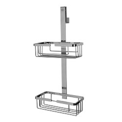 3SC Полочка-корзинка двойная 25х12хh57см, подвесная на стекло,  Appy цвет: хром арт. APPY2SL