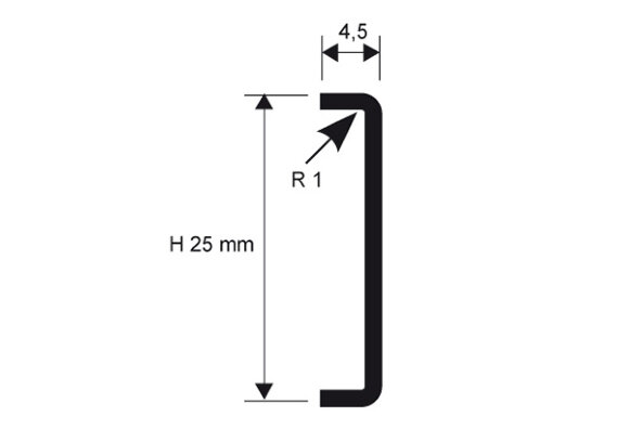 Профиль для стен нержавеющий PROLISTEL ACC 25x4,5 PLTACI 2545