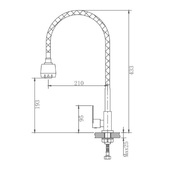 Кран на одну воду сталь, Haiba - HB4181