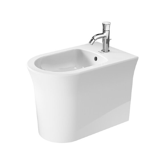 Биде напольное 37x58х42 см, с переливом, с 1 отв., WonderGliss, DURAVIT White Tulip - 22931000001 цвет: белый