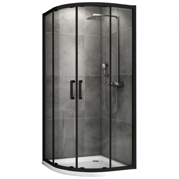 Душевой уголок Schwarzer Diamant 800x800мм, Черный, ABBER арт. AG01080B