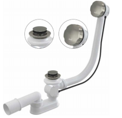 Сифон для ванны автомат комплект, металл NICKEL-глянец, арт.A55K-N-P Сифон для ванны автомат комплект, металл NICKEL-глянец, арт.A55K-N-P