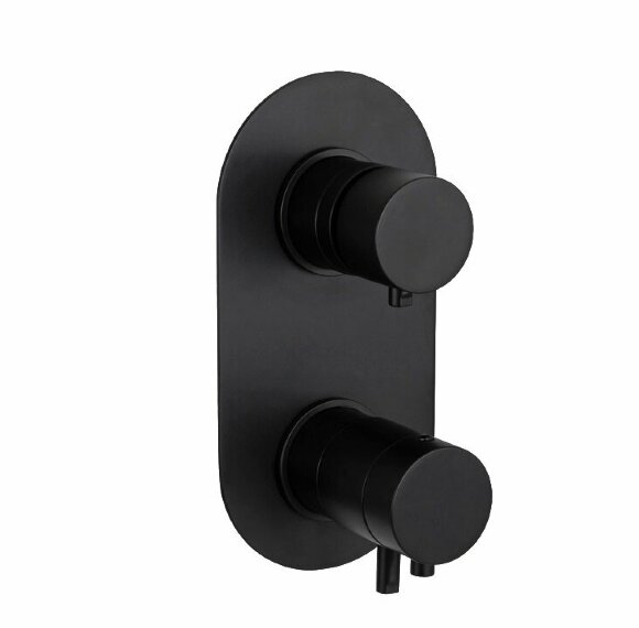 Термостатический смеситель для ванны, цвет: черный Remer Minimal Thermo NT93CFP