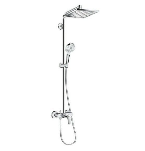 Hansgrohe душевая система со смесителем для душа, Crometta E, глянцевый хром арт. 27284000