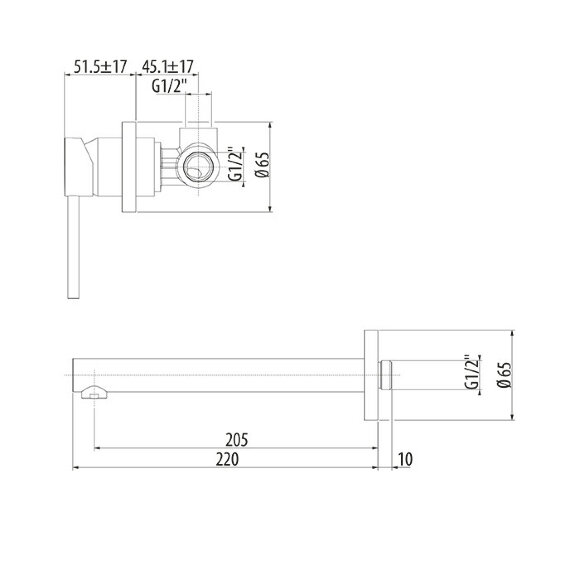 Смеситель для раковины встроенный GATTONI Circle One - 9037/90BO