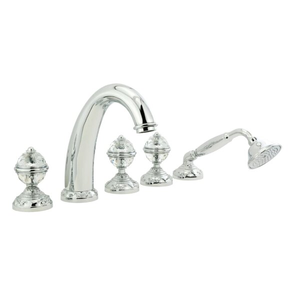 Смеситель на борт ванны, на 5 отв., ручки CRYSTAL, Migliore Cristalia, хром арт. 18586
