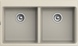 Кухонная мойка Axel 870x520, 2 чаши, Rivelato, X-90-2D beige scuro цвет: бежевый