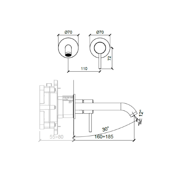 Смеситель для раковины Almar Mixers, цвет: черный металл брашированный PVD, арт. E210054.AB