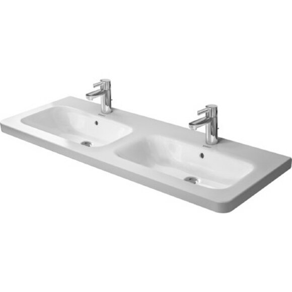 Раковина 130х48 см, 3 отв., двойная, DURAVIT DuraStyle - 2338130030 цвет: белый