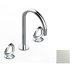 Смеситель для раковины на три отверстия устанавливаемый на борту с донным клапаном, THG Серия "О", pvd матовый никель (H56) - G4P-151 Смеситель для раковины на три отверстия устанавливаемый на борту с донным клапаном, THG Серия "О", pvd матовый никель (H56) - G4P-151