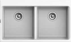 Кухонная мойка Axel 870x520, 2 чаши, Rivelato, X-90-2D brina цвет: белый