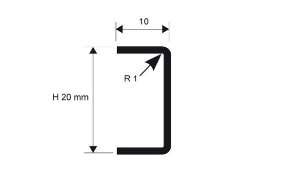 Профиль для стен нержавеющий PROLISTEL ACC 20x10 PLTACI 20