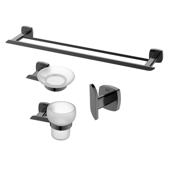 Набор аксессуаров для ванной комнаты, GA-7810GM, Gunmetal, Black&White арт. 7810GM
