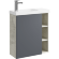 AQWELLA Alba Подвесная тумба 60 см левая с одной дверью и открытыми полочками, цвет: корпус - светлый камень, фасад - серый матовый - ALB0106LLS+ALB0706GRМ