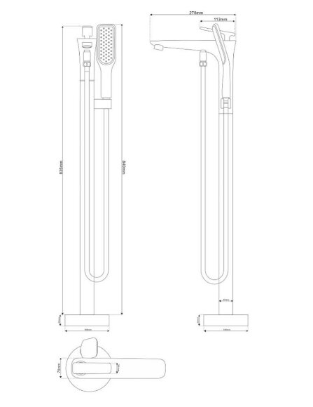 Смеситель NT46031 OGIO NT BAGNO цвет: никель матовый