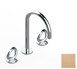 Смеситель для раковины на три отверстия устанавливаемый на борту с донным клапаном, THG Серия "О", matt blush pvd (H60) - G4P-151 Смеситель для раковины на три отверстия устанавливаемый на борту с донным клапаном, THG Серия "О", matt blush pvd (H60) - G4P-151