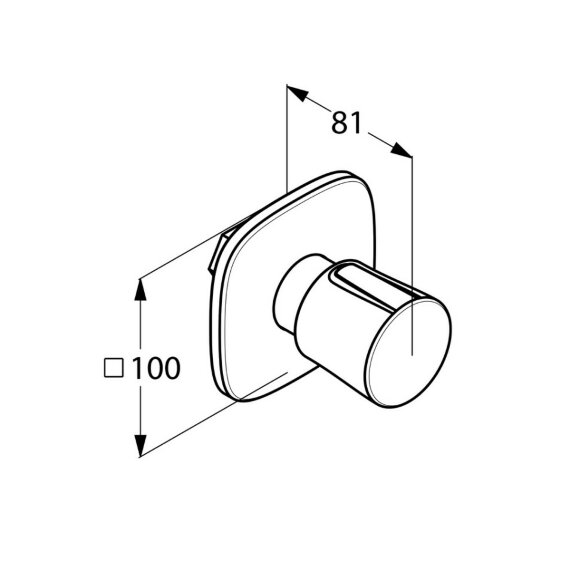Вентиль для скрытого монтажа, хром глянцевый, AMBIENTA Kludi арт. 538150575