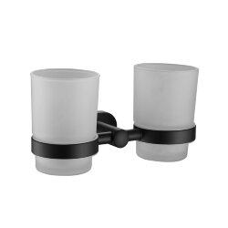 Стакан для ванной комнаты двойной BELZ B901, B90108 цвет: черный