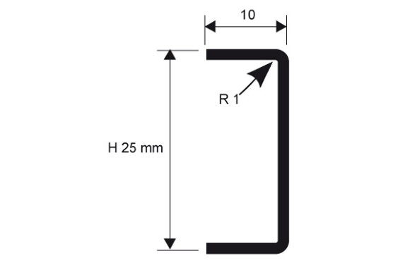 Профиль для стен нержавеющий PROLISTEL ACC 25X10 PLTACI 25
