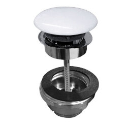 Донный клапан клик-клак Kerasan NOLITA, покрытие керамика, 923301 цвет: белый глянцевый