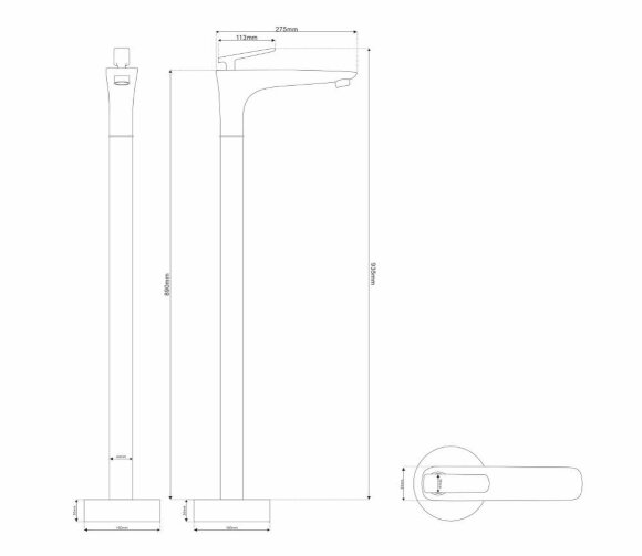 Смеситель NT46031A RINZO B NT BAGNO цвет: черный матовый
