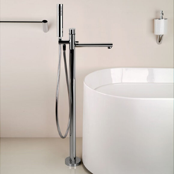 Напольный смеситель для ванны с ручным душем (без встраиваемой части), внешняя часть, Ovale Gessi цвет: хром - 24964#031