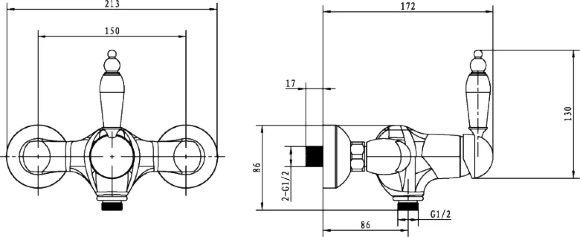 Смеситель для душа Medici Ripresa 304 Бронза Boheme