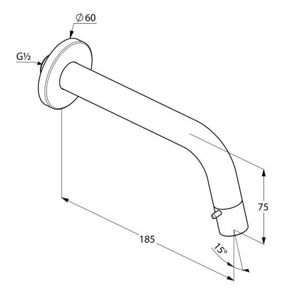 Излив для смесителя, хром глянцевый, BOZZ Kludi арт. 380180530