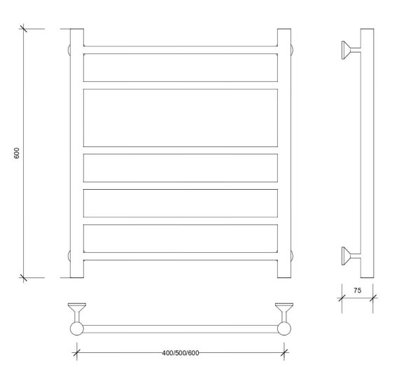 Полотенцесушитель водяной, хром, Secado 60x50, Триада 5 - 4603759407166 Полотенцесушитель водяной, хром, Secado 60x50, Триада 5 - 4603759407166