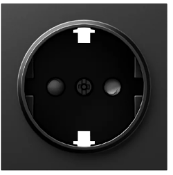 Накладка для розетки Donel Schuko с заземлением, со шторками 16A 250 В, цвет: матовый карбон, арт. DE22030