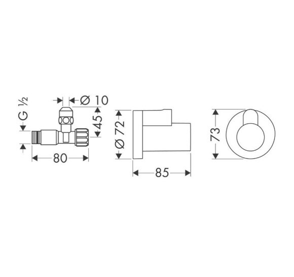 Hansgrohe угловой вентиль для подключения смесителя 1/2x3/8, с декоративной накладкой, Hansgrohe, 13954000 цвет: хром, глянцевый хром арт. 13954000 Hansgrohe угловой вентиль для подключения смесителя 1/2x3/8, с декоративной накладкой, Hansgrohe, 13954000 цвет: хром, глянцевый хром арт. 13954000
