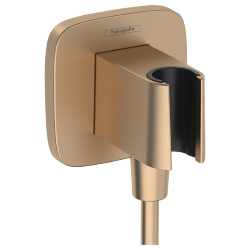 Шланговое подсоединение с держателем ручного душа Hansgrohe FixFit Q, цвет: бронза шлифованная, арт. 26887140 Шланговое подсоединение с держателем ручного душа Hansgrohe FixFit Q, цвет: бронза шлифованная, арт. 26887140