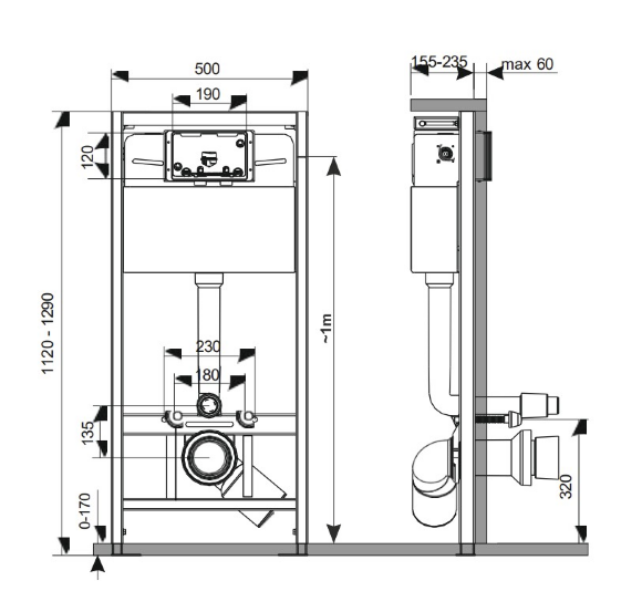 Инсталляция для унитаза KK-POL PREMIUM,  арт. ZSP/M500/0/K