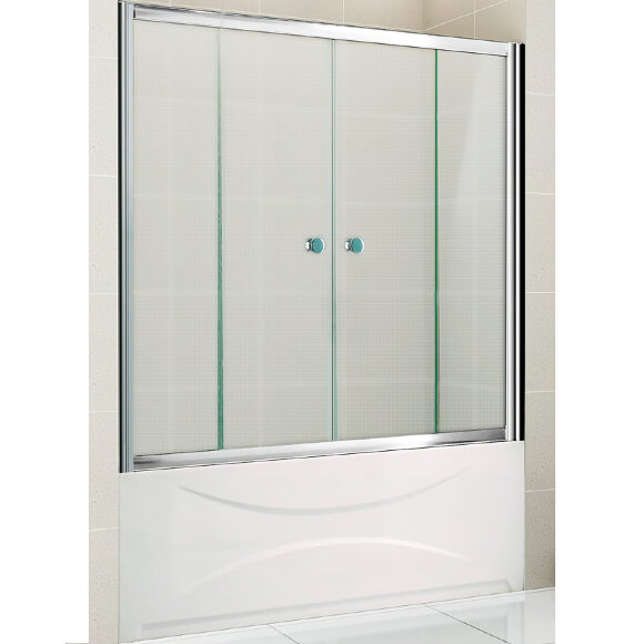 Шторка на ванну PRATICO Хром Cezares - PRATICO-VF-2-170/140-P-Cr