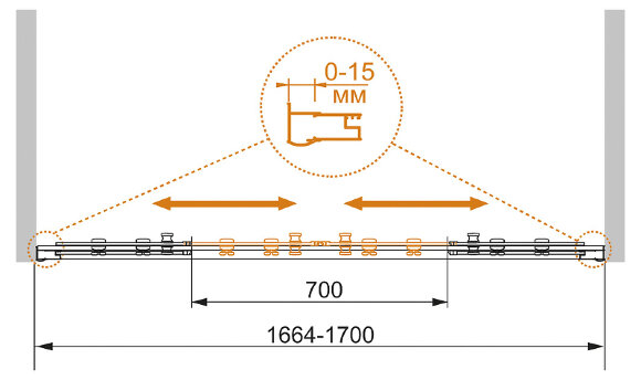 Шторка на ванну PRATICO Хром Cezares - PRATICO-VF-2-170/140-P-Cr Шторка на ванну PRATICO Хром Cezares - PRATICO-VF-2-170/140-P-Cr