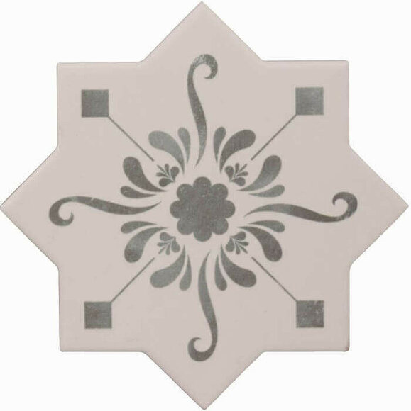 Керамическая плитка BECOLORS STAR 13,25X13,25 DEC. STENCIL GREY CEVICA арт. CV67383