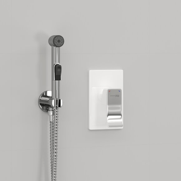 Гигиенический душ со смесителем, шланг 120 см A010657WHITE WasserKRAFT цвет: Хром