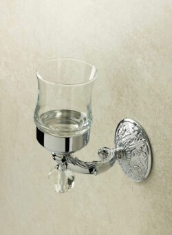 Настенный стакан со стеклом Murano Noto light STIL HAUS, хром - NT10V(08) Настенный стакан со стеклом Murano Noto light STIL HAUS, хром - NT10V(08)