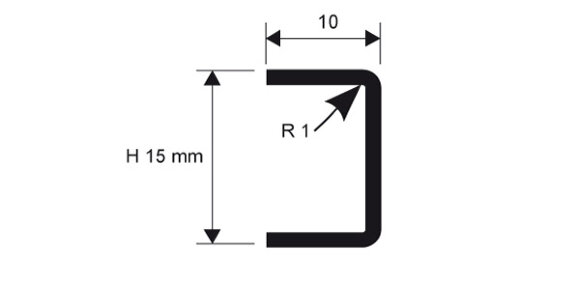 Профиль для стен нержавеющий PROLISTEL ACC 15x10 PLTACSI 15
