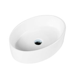 BelBagno Раковина керамическая накладная 350x490x140, овальная, глянцевый белый, арт. BB1049