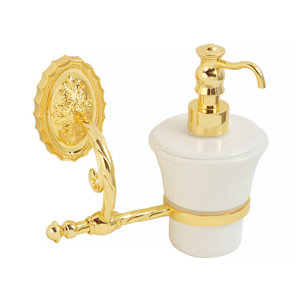 Дозатор жидкого мыла, настенный, Migliore Edera, золото арт. 16936