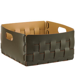 Корзинка Bottega оливковый, 35х35 кожа ADJ - 1045.55 Корзинка Bottega оливковый, 35х35 кожа ADJ - 1045.55