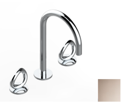 Смеситель для раковины на три отверстия устанавливаемый на борту с донным клапаном, THG Серия "О", umber pvd (H66) - G4P-151 Смеситель для раковины на три отверстия устанавливаемый на борту с донным клапаном, THG Серия "О", umber pvd (H66) - G4P-151