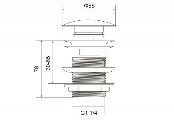 Timo Донный клапан   click-clack Золотой матовый арт. 8011/17