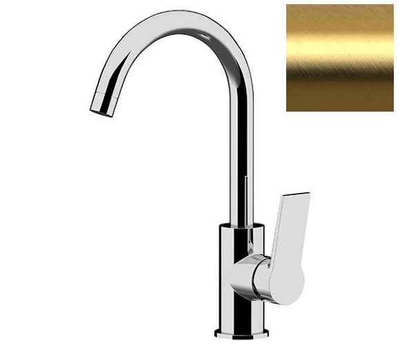 Смеситель для раковины DOT с высоким поворотным изливом Remer (бронза) арт. DT72BG